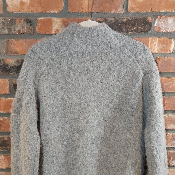 Vince Gray Crimped Shawl Collar Sweater Cozy Oversized Alpaca Blend Women's XS - Picture 9 of 10